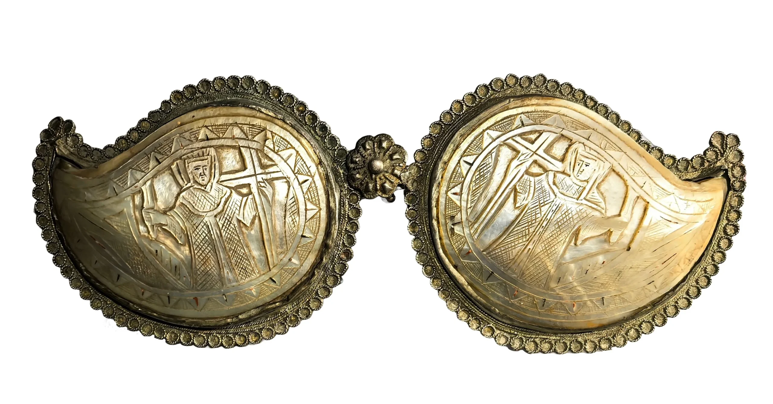 пафти св.Константин и св.Елена, сребърна сплав, седеф