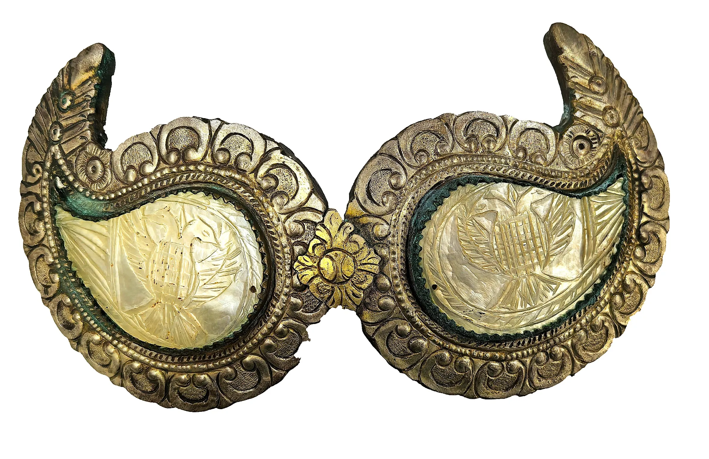 пафти сребърна сплав, ляти,седеф